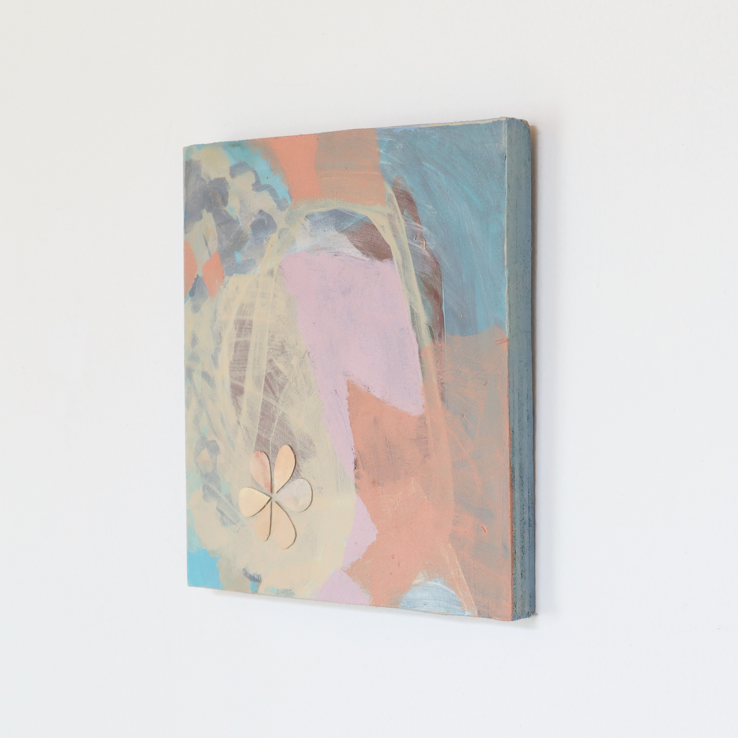 Barb Hodgens artist painting 'blossom in the sky' 2023 side view