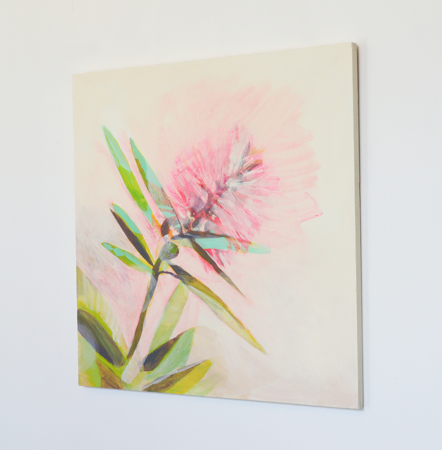 Barb Hodgens artist painting 'dancing in the sun' 2023 side view