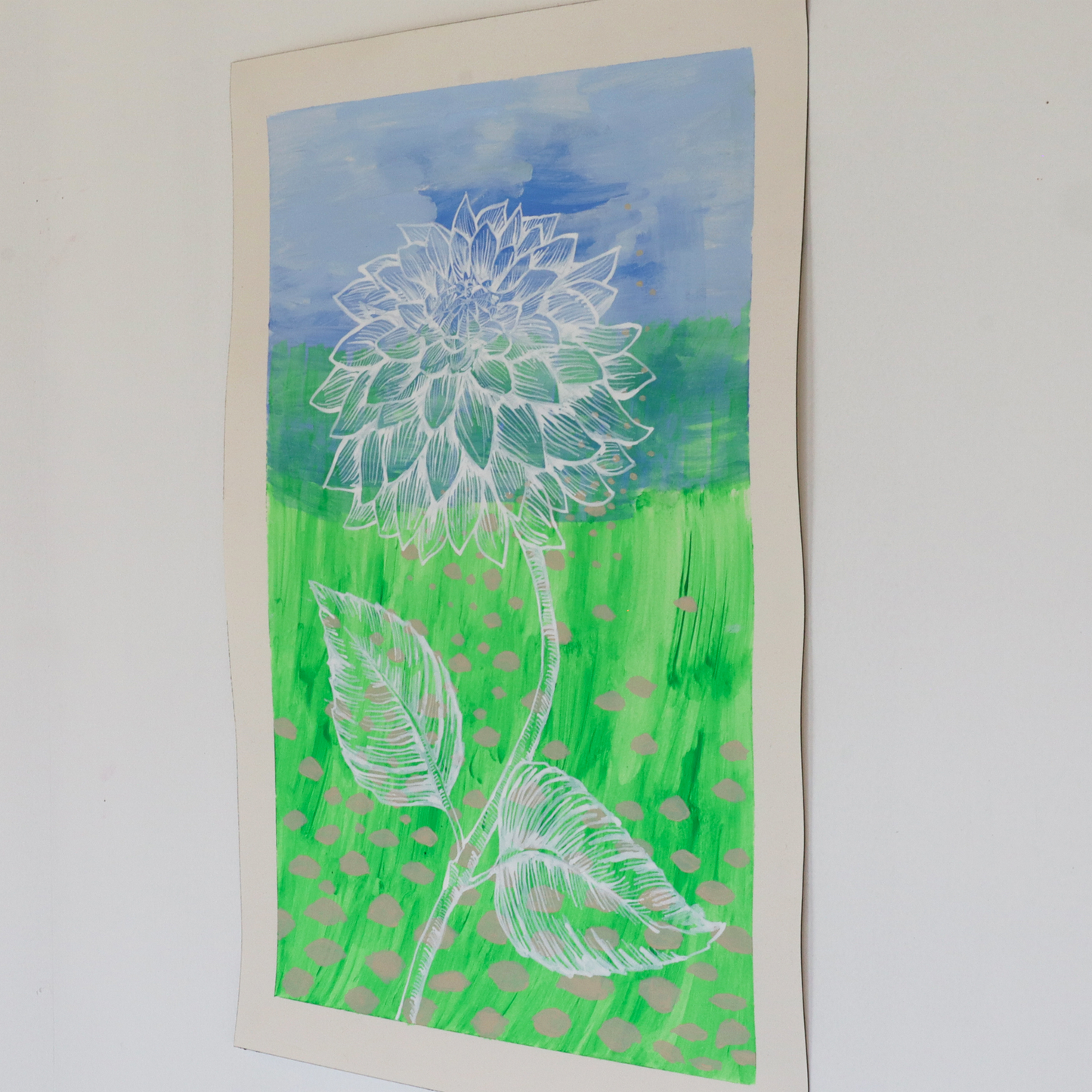 Barb Hodgens artist painting 'field' 2024 side view